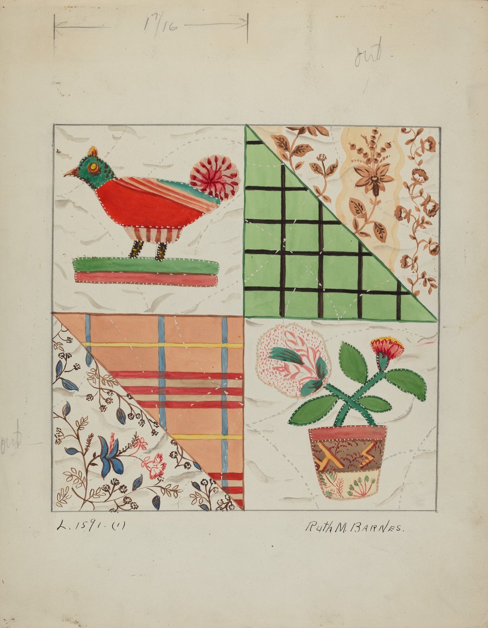 Applikation Quilt, ca. 1936. av Ruth M Barnes