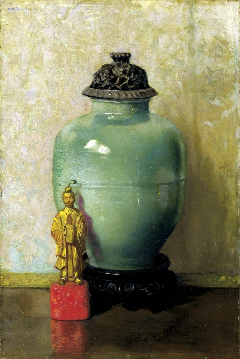 Grön kinesisk burk av Ruth Payne Burgess