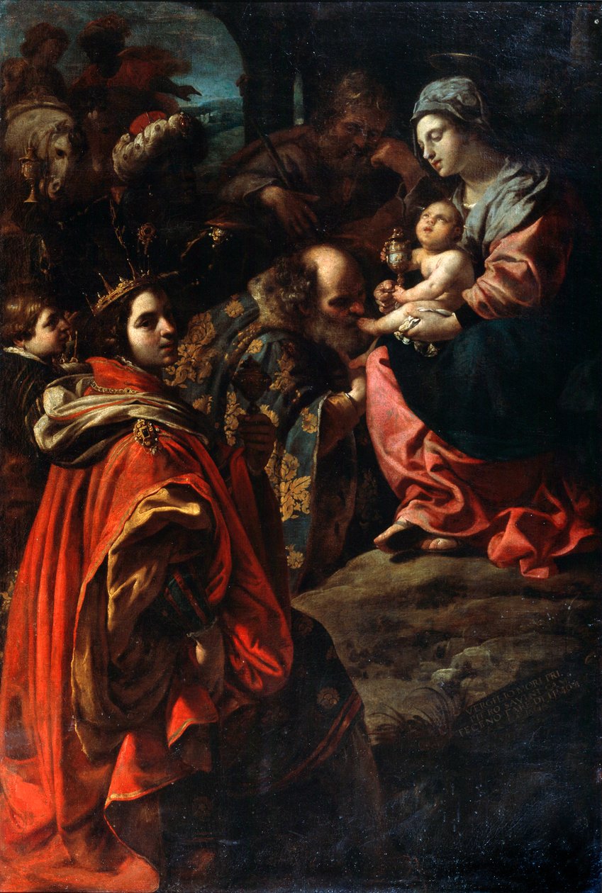 The Adoration of the Magi, sent 1500- eller 1600-tal av Rutilio di Lorenzo Manetti