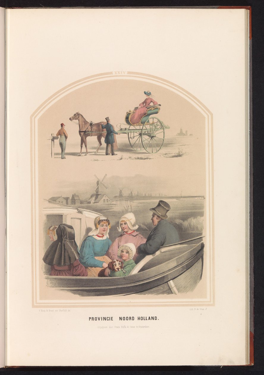 Traditionell dräkt i Nordholland, 1857 Provinsen norra Holland. /XXIV (titel på objekt) av Ruurt de Vries
