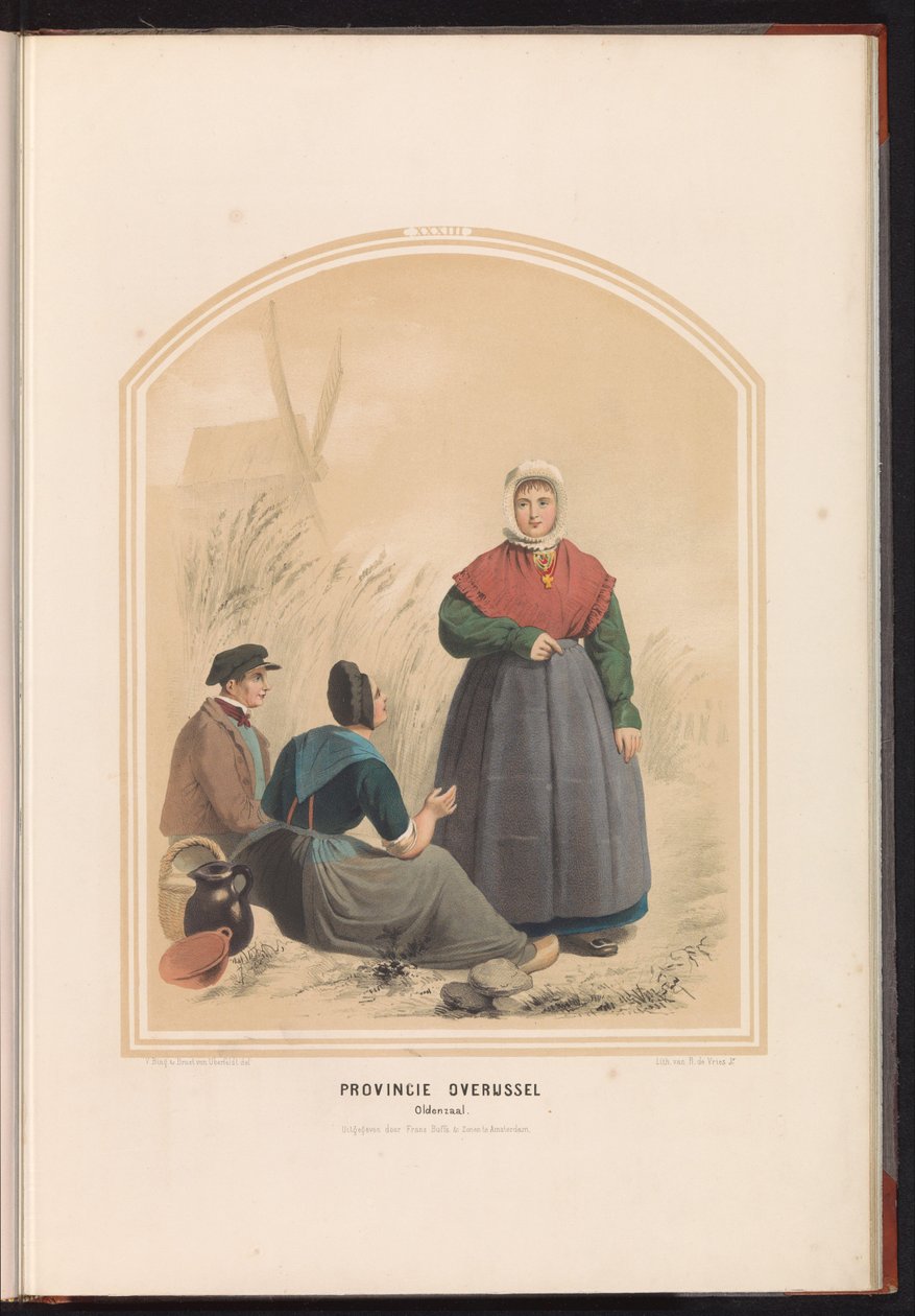 Traditionell dräkt av Oldenzaal i Overijssel, 1857 Provinsen Overijssel. Oldenzaal / XXXIII (titel på objekt) av Ruurt de Vries