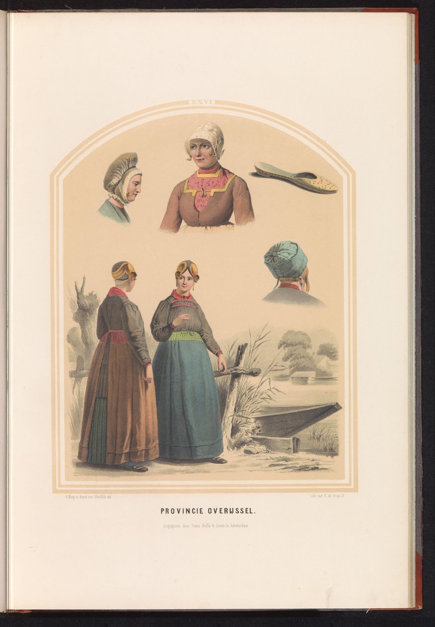 Traditionell dräkt i Overijssel, 1857 Provinsen Overijssel / XXVI (titel på objektet) av Ruurt de Vries