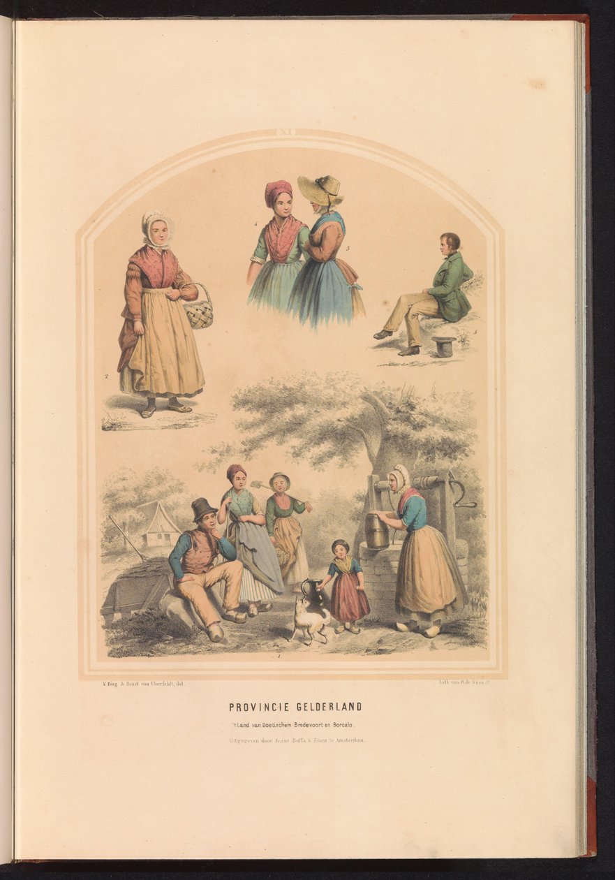 Traditionell dräkt från provinsen Gelderland, 1857 Provinsen Gelderland / 