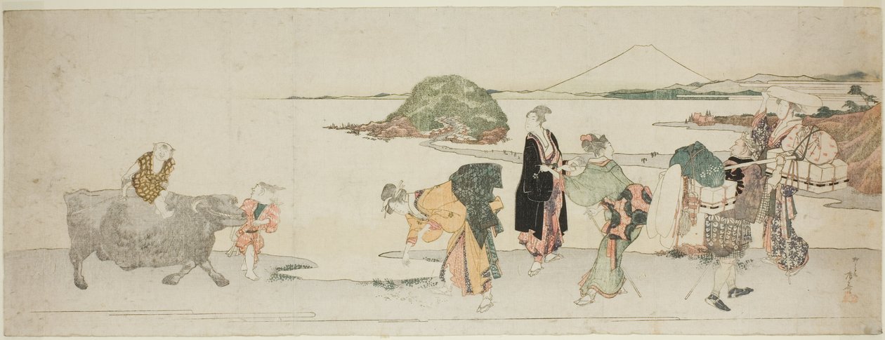 Vid stranden i Shichirigahama av Ryuryukyo Shinsai