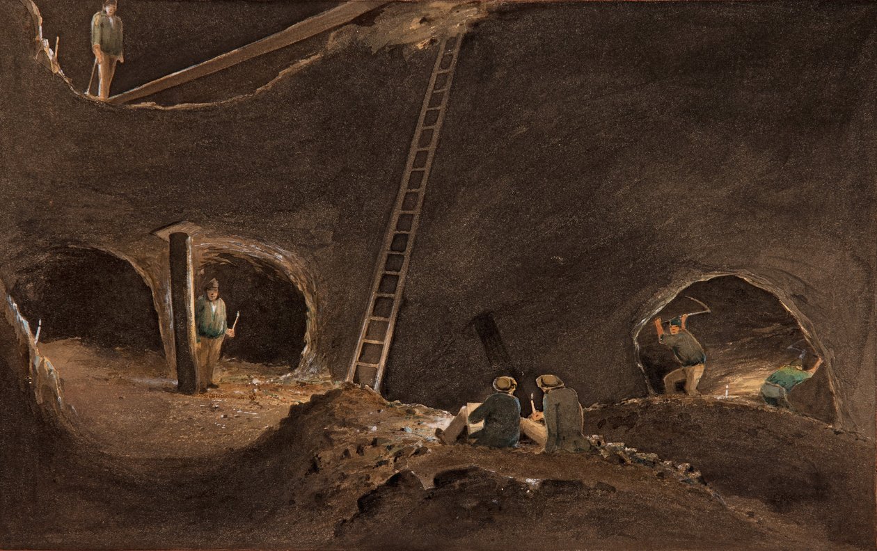 Nealess Stopes, Burra Burra Mine, 12 april 1847 av S. T. Gill