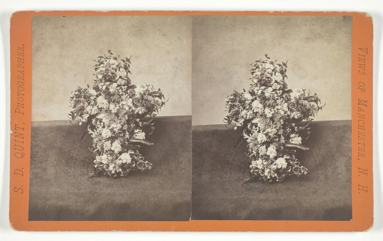 Utan titel [floral hyllning i form av ett kors], mitten av 1800-talet. av S.D. Quint