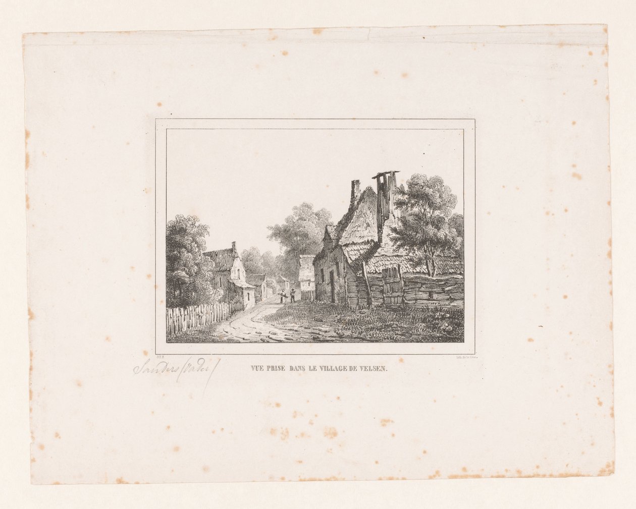 Utsikt i byn Velsen Vue pris dans le village de Velsen (titel på objekt) av S.F. Sanders