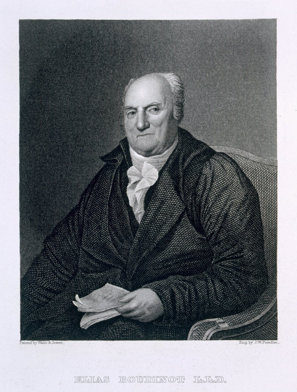 Elias Boudinot, graverad av John Wesley Paradise (1809-62) av S.L. and Jewitt, T.O.S. Waldo