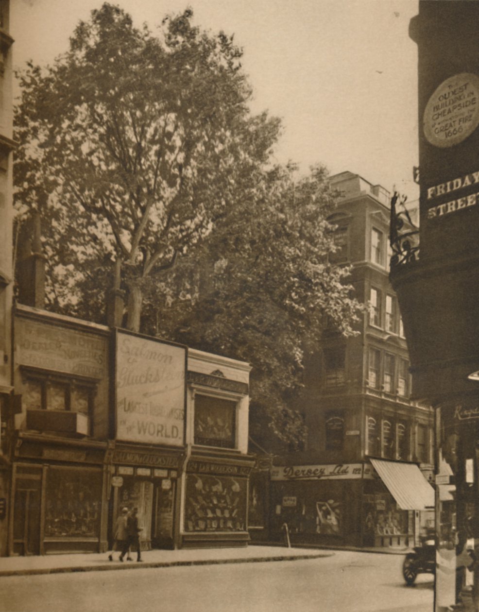 "A Favoured Inmate of the City: The Plane-Tree in Cheapside", c1935. av SO Gorse