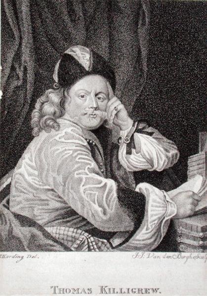 Thomas Killigrew (1612-83), graverad av J.J. Van den Bergh (gravyr) av S. (after) Harding