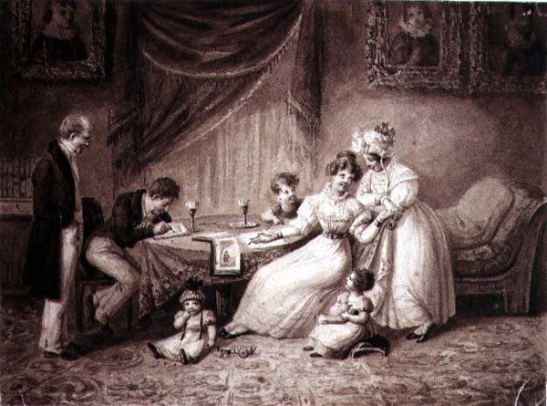 The Watercolourists, ca 1830 (sepiavattenfärg på papper) av S. Baphista