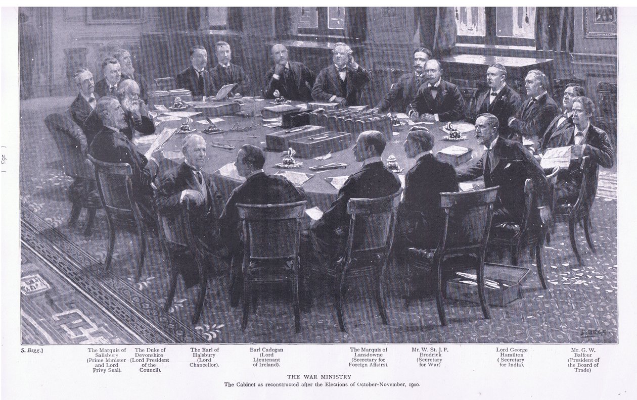 The War Ministry, från After Pretoria: The Guerilla War publicerad av Harmsworth Bros Limited, 1901 av S. Begg