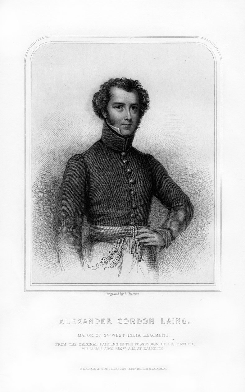 Alexander Gordon Laing, skotsk upptäcktsresande, 1870. av S. Freeman