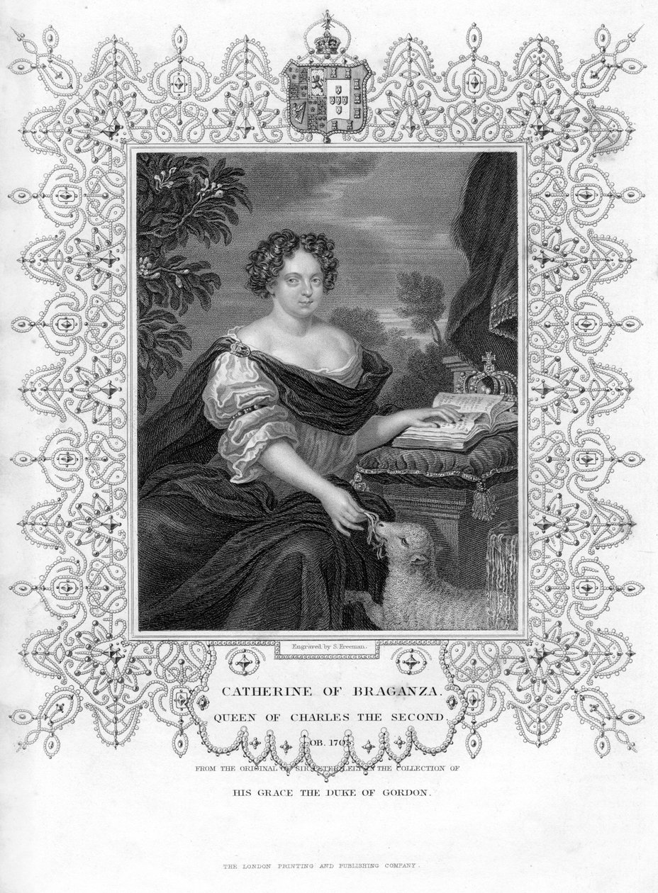 Katarina av Braganza, drottningkonsort till kung Charles II av England, 1800-talet. av S. Freeman