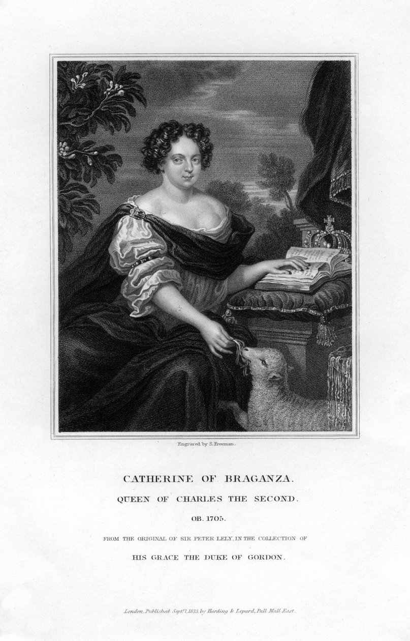Katarina av Braganza, drottning av Karl II, 1833. av S. Freeman