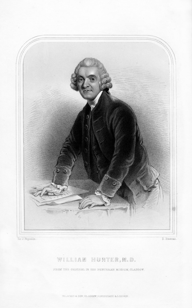 Dr William Hunter, skotsk anatom och obstetriker, 1870 av S. Freeman