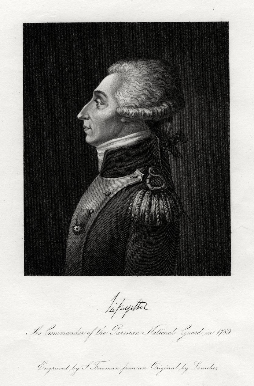 Marquis de Lafayette, fransk militärledare och statsman, 1845 av S. Freeman
