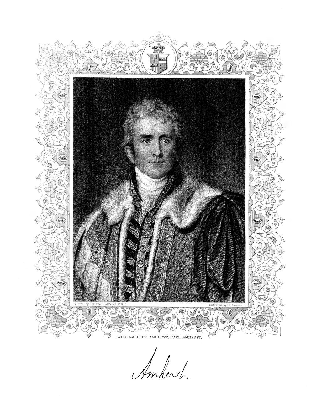 William Pitt Amherst, 1:e Earl Amherst, brittisk statsman och diplomat, 1800-talet. av S. Freeman