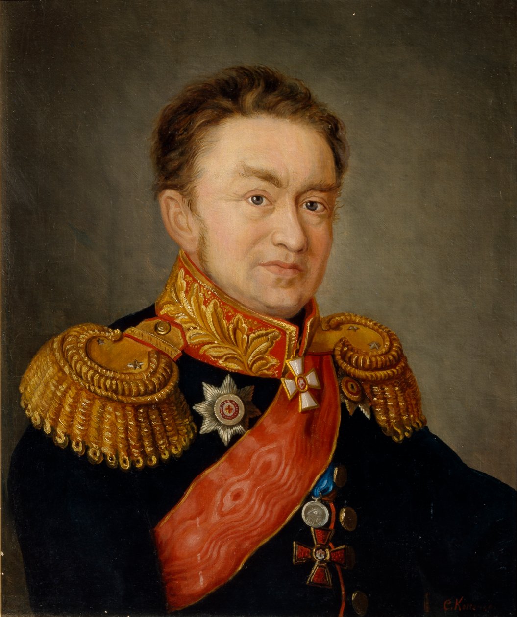 Porträtt av Pavel Nikolajevitj Choglokov 1772-1832, 1820-talet av S. Komenko