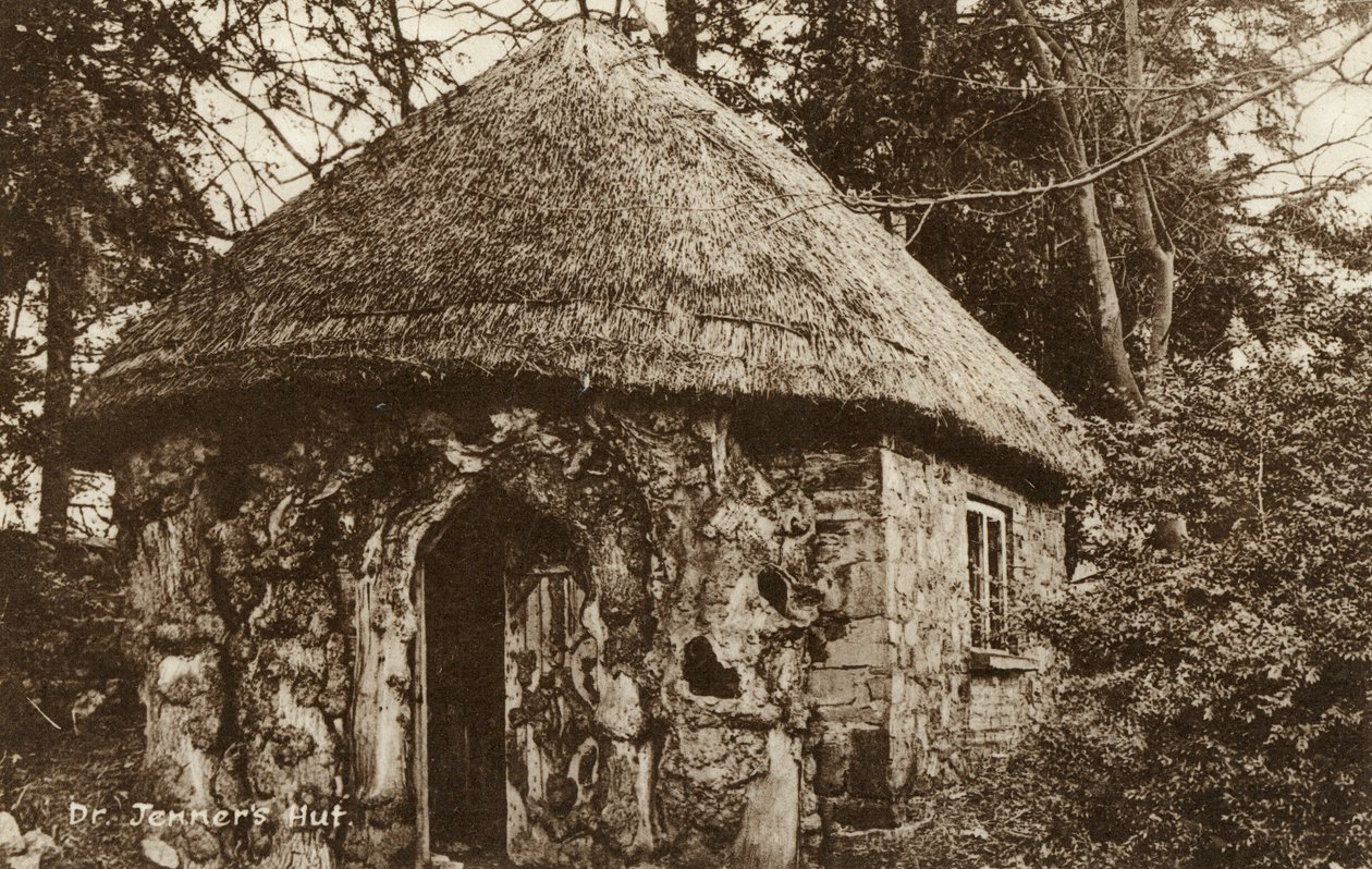 Edward Jenners stuga med halmtak, Berkeley, Gloucestershire, 1900-talet. av S Pead