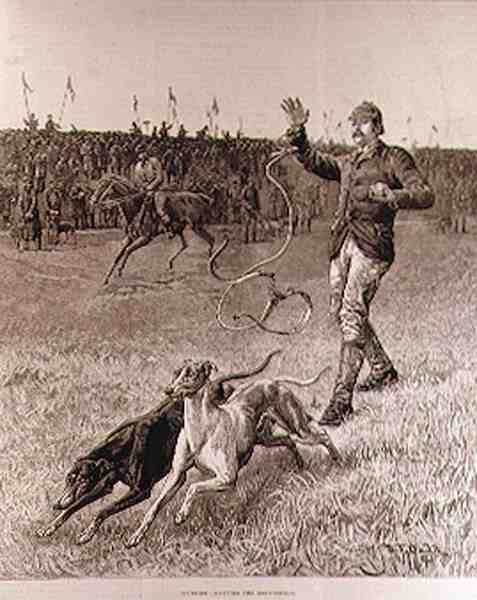 Kurs: Slipping the Greyhounds, från "The Illustrated London News" av S. T. Dadd