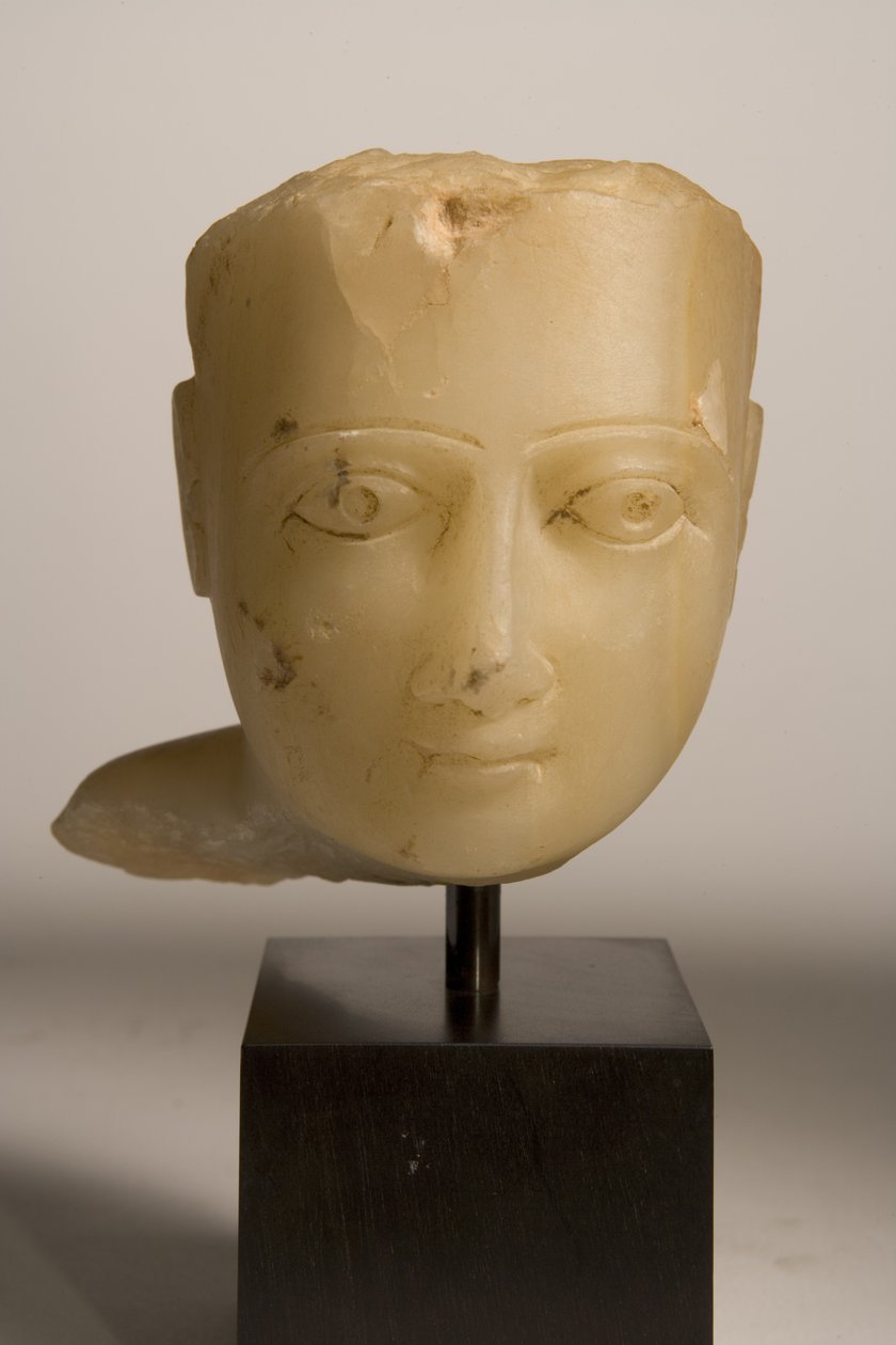 Manshuvud, 1000-talet f.Kr. - 1000-talet e.Kr. (alabaster) av Sabaean