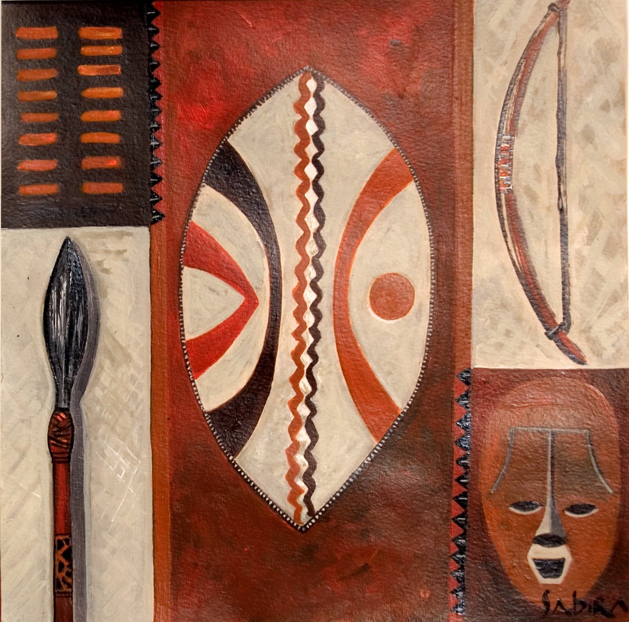 Calm, 2007 (gouache och akryl) av Sabira Manek