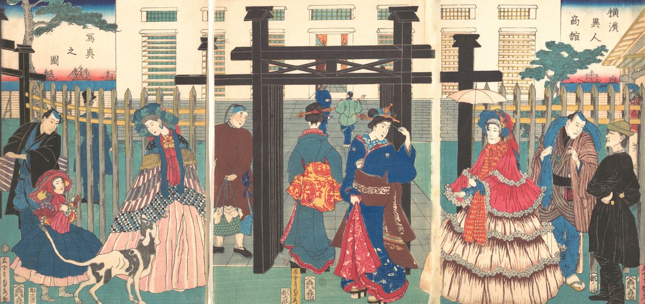 Foreign Business Etablissement i Yokohama, 1861. av Sadahide Utagawa