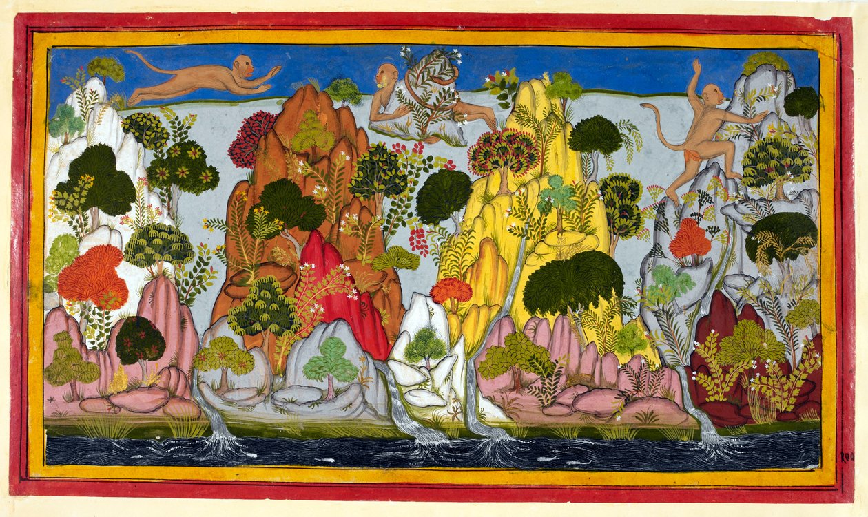 Hanuman flyger till Himalaya på jakt efter heliga örter av Sahibdin