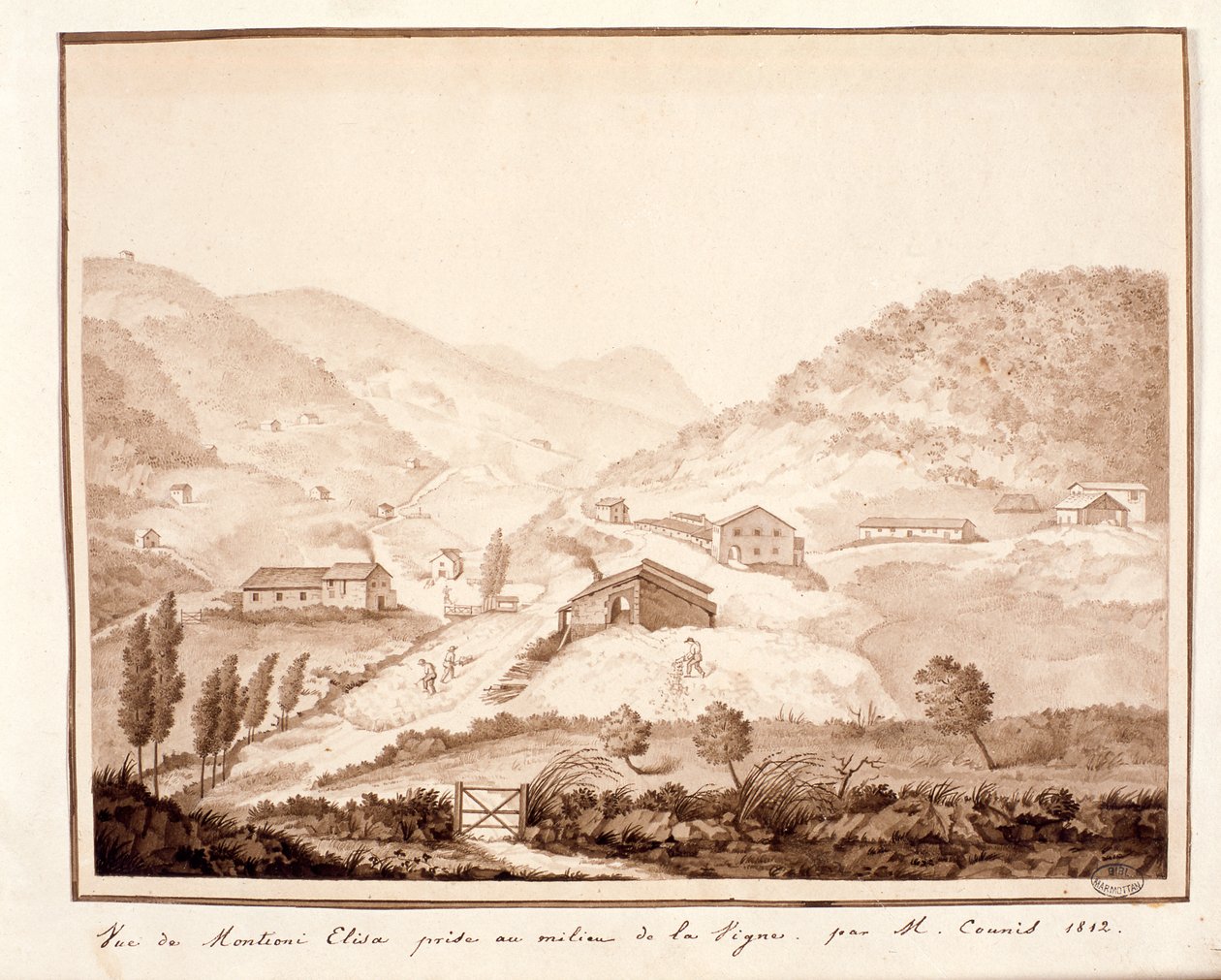 Utsikt över Montioni, tagen från mitten av vinstocken, 1812 av Salomon Guillaume Counis