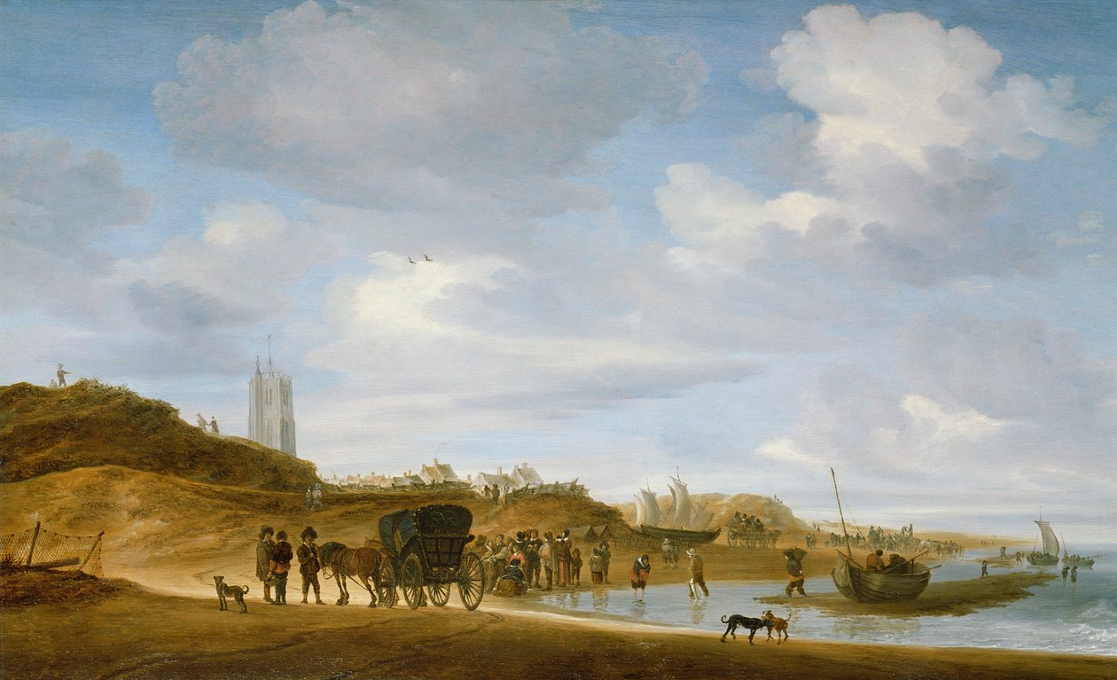 Stranden vid Egmond-an-Zee av Salomon van Ruisdael or Ruysdael