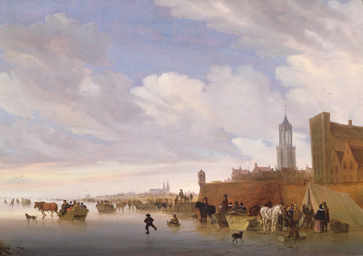 Vinterscenen nära Utrecht, 1658 av Salomon van Ruisdael or Ruysdael