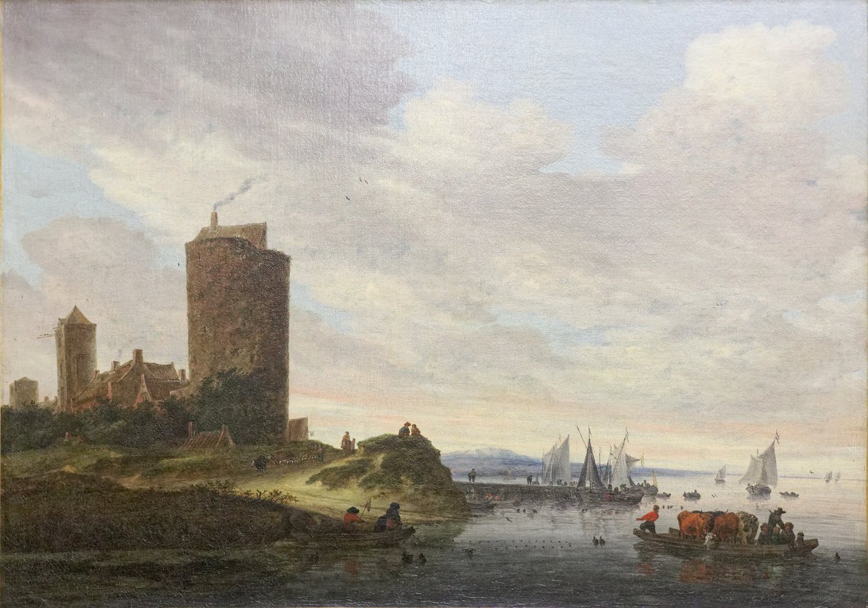 La grosse tour, paysage fluvial av Salomon van Ruisdael or Ruysdael