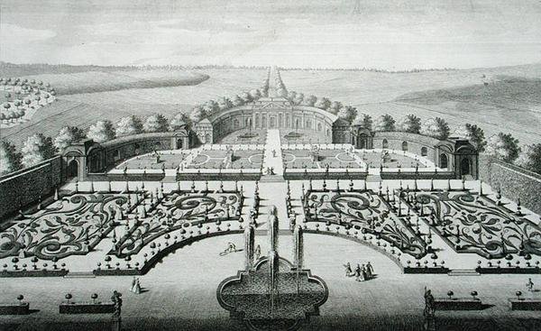 Utsikt över orangeriet i Geibach, graverad av Johann Georg Pintz (1697-1767/8) av Salomon (after) Kleiner