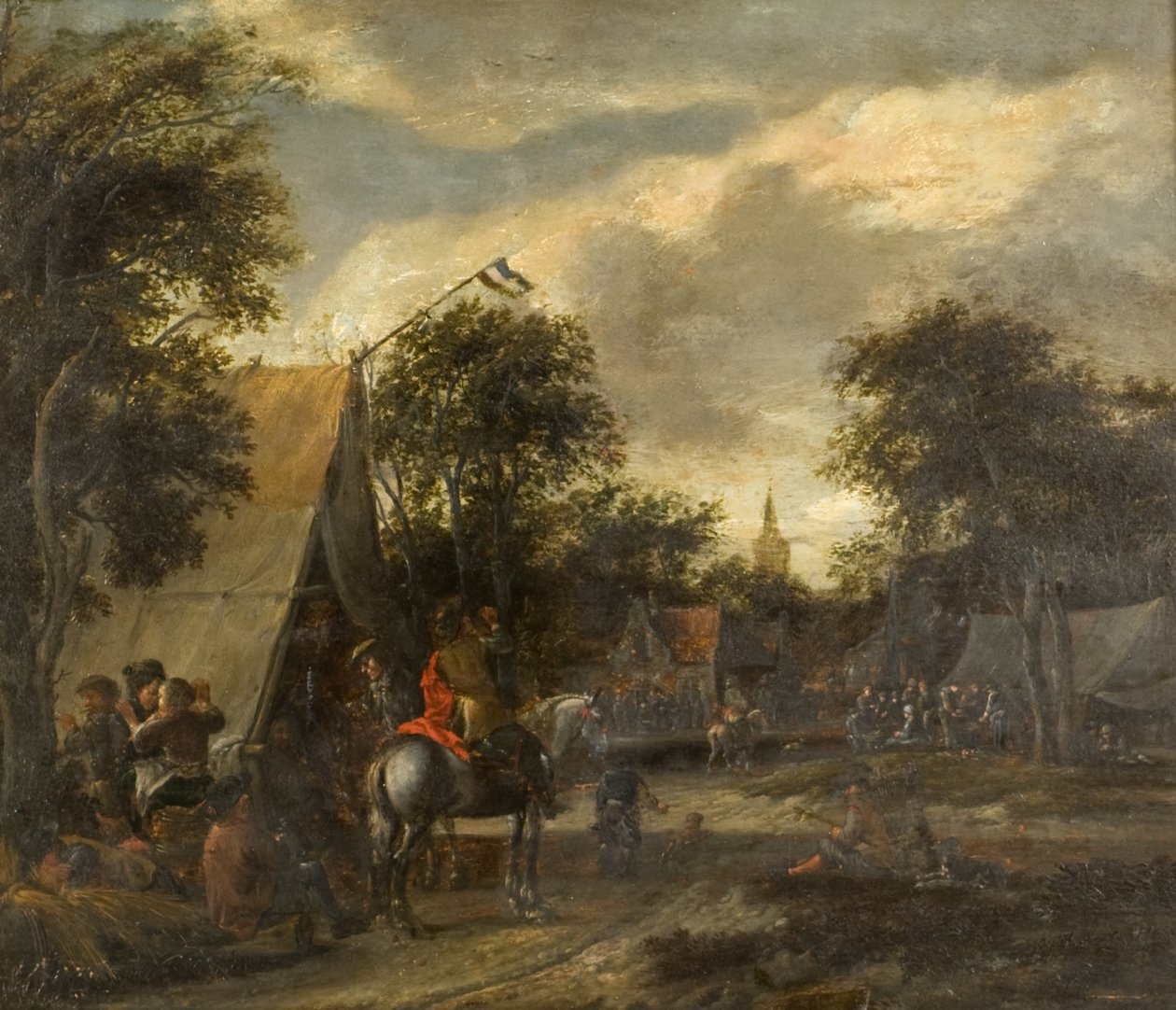 A Village Kermesse (olja på panel) av Salomon (follower of) Rombouts