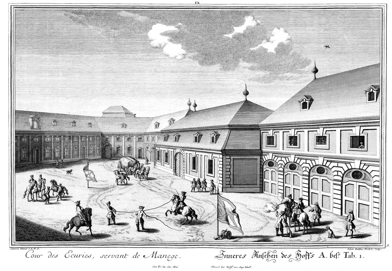 Utsikt över Marstallhof av Salomon Kleiner