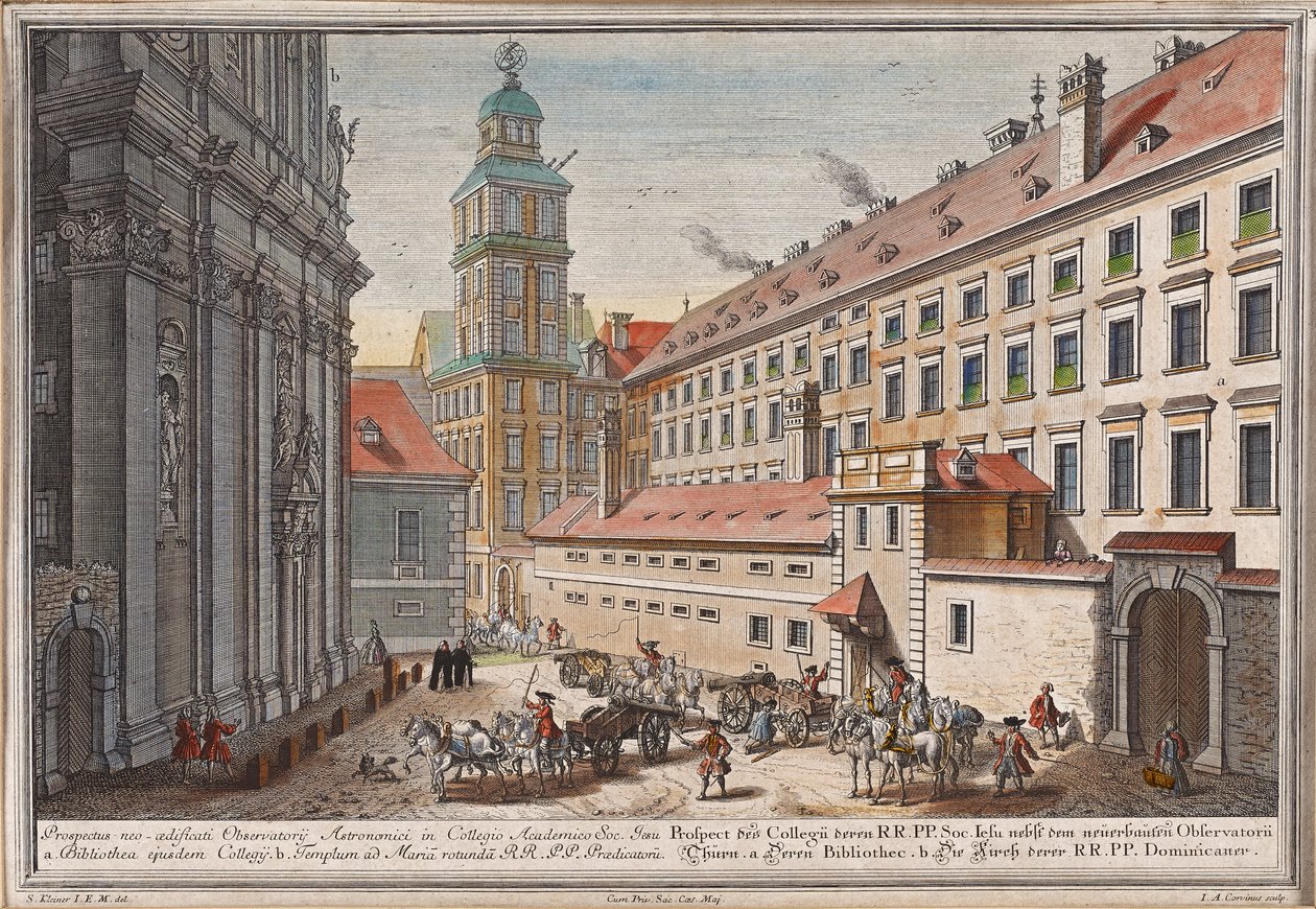 Dominikanska kyrkan med observatorium i Postgasse av Salomon Kleiner