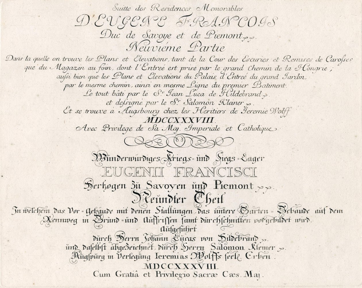 Titelsida till den nionde delen av Salomon Kleiner