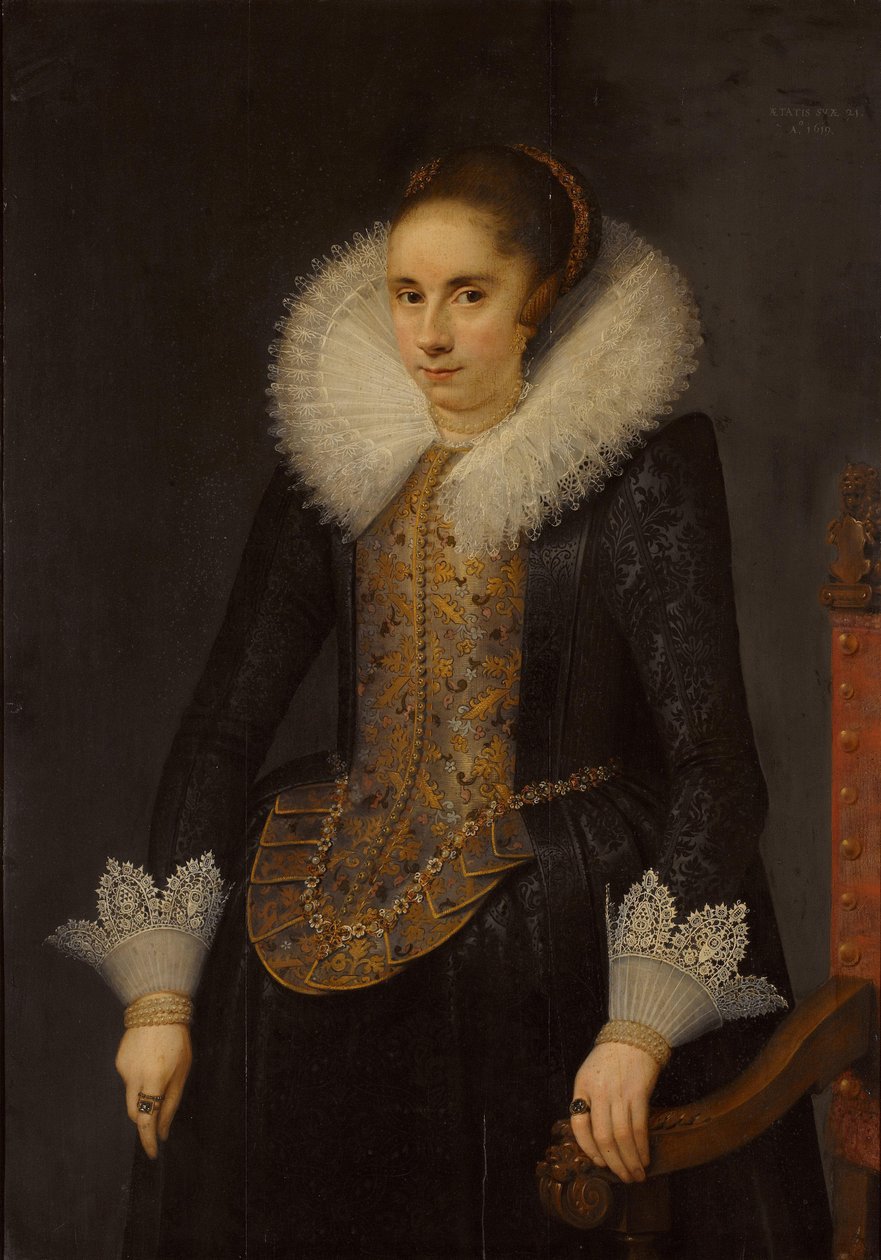 Porträtt av Catharina Fourmenois (1598-1665) av Salomon Mesdach (attributed to)