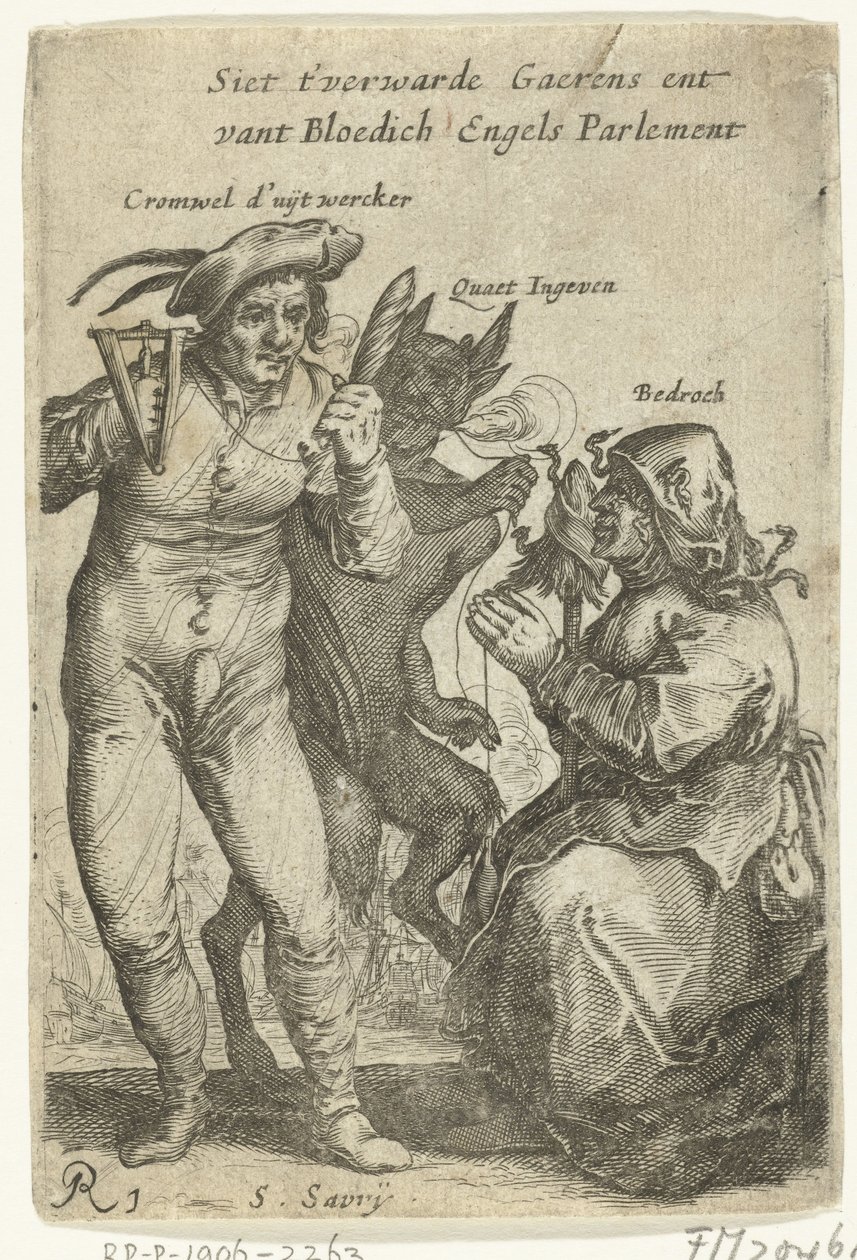 Tecknad film om Cromwell, ca 1652-1654 Siet t