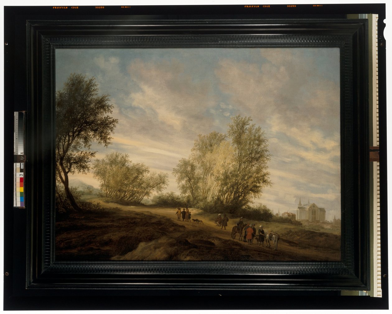 A Wooded Landscape & Joseph räddade från brunnen av Salomon van Ruisdael or Ruysdael