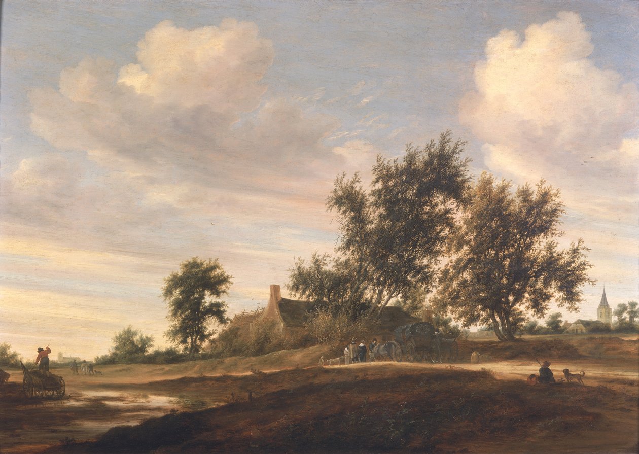 Vidsträckt skogslandskap av Salomon van Ruisdael or Ruysdael