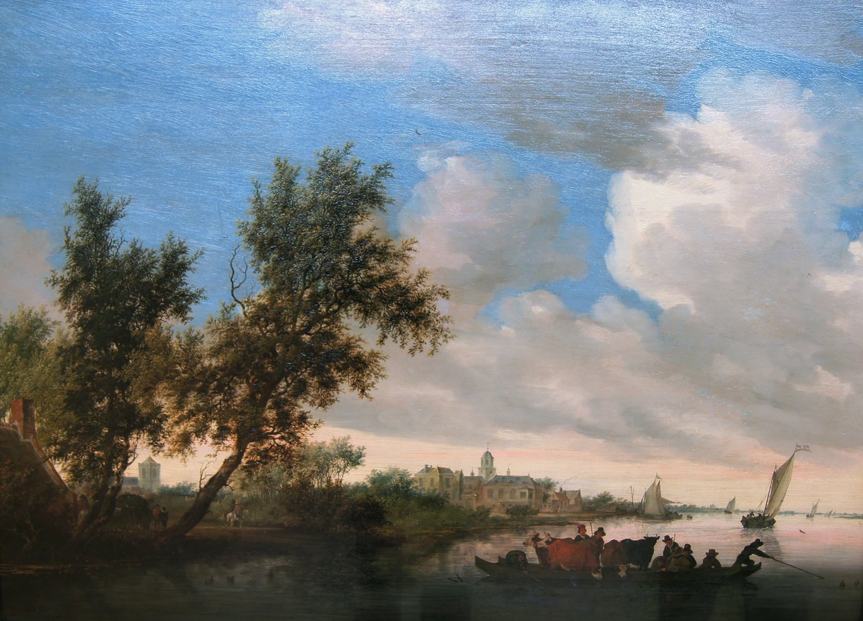 Flodlandskap med Nijenrode slott av Salomon van Ruysdael