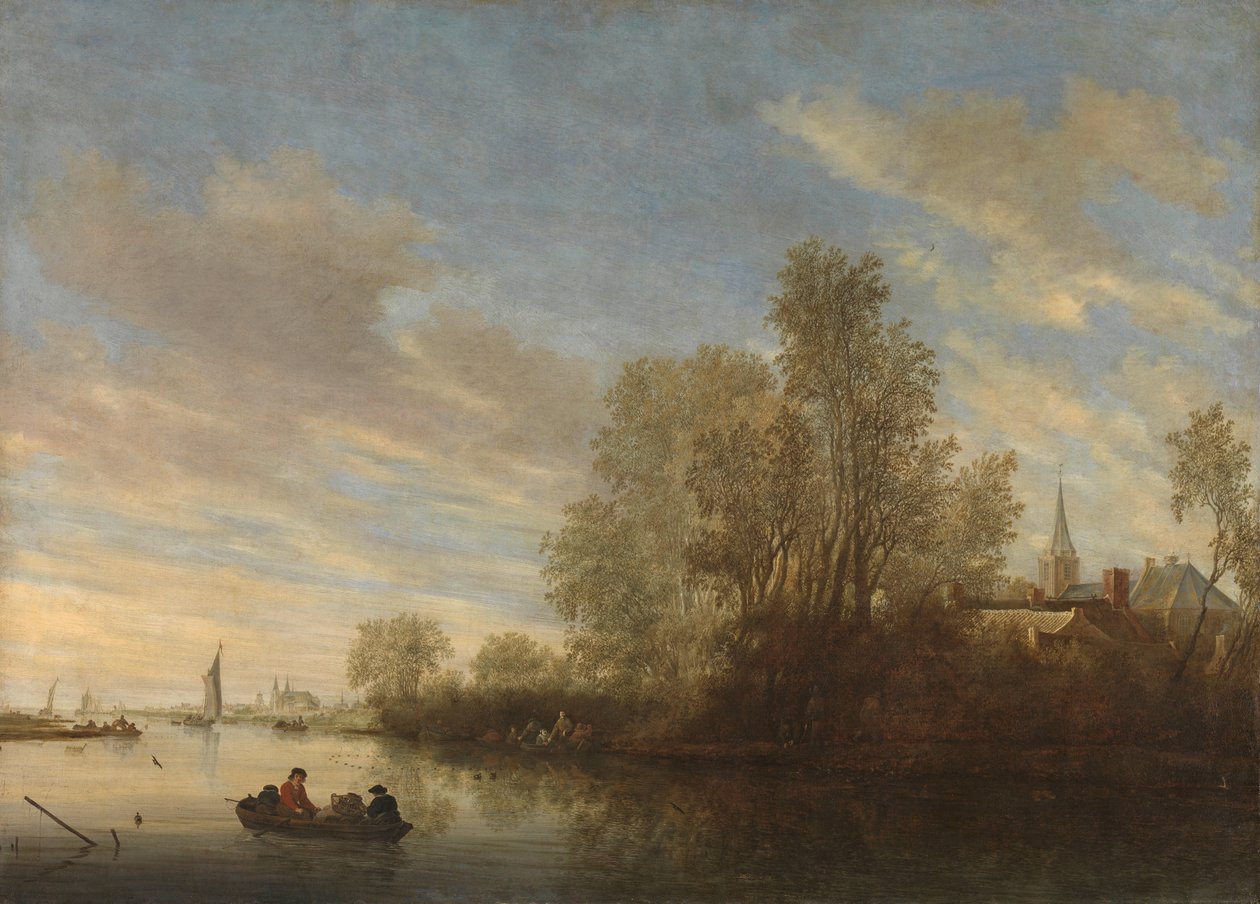 Flodutsikt nära Deventer av Salomon van Ruysdael