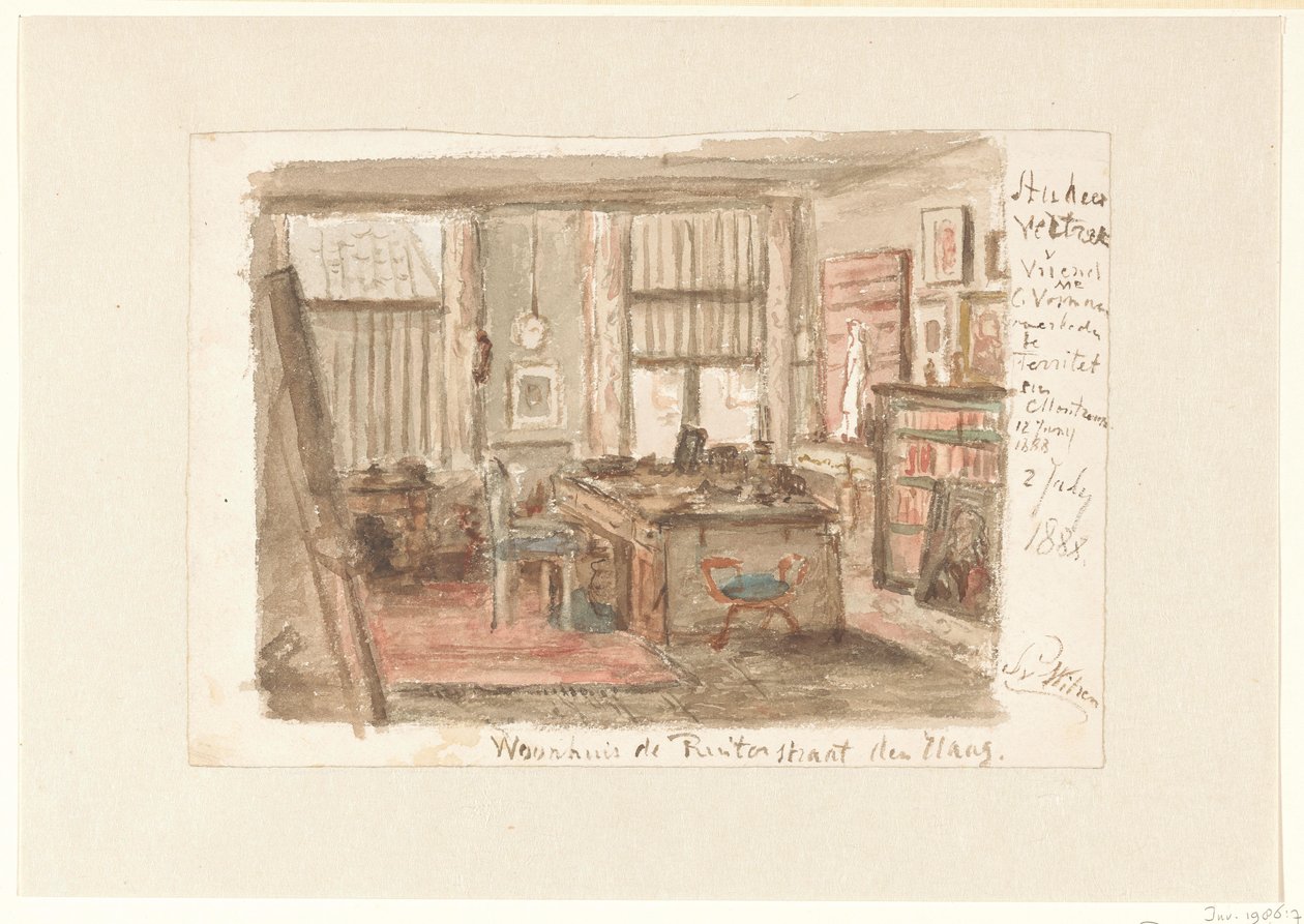 Studie av Carel Vosmaer vid Ruiterstraat i Haag av Salomon van Witsen