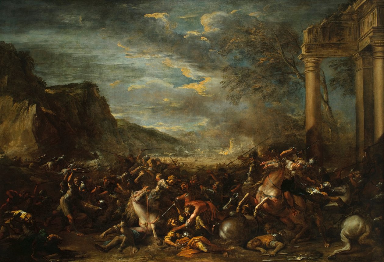 A Cavalry Battle av Salvator Rosa