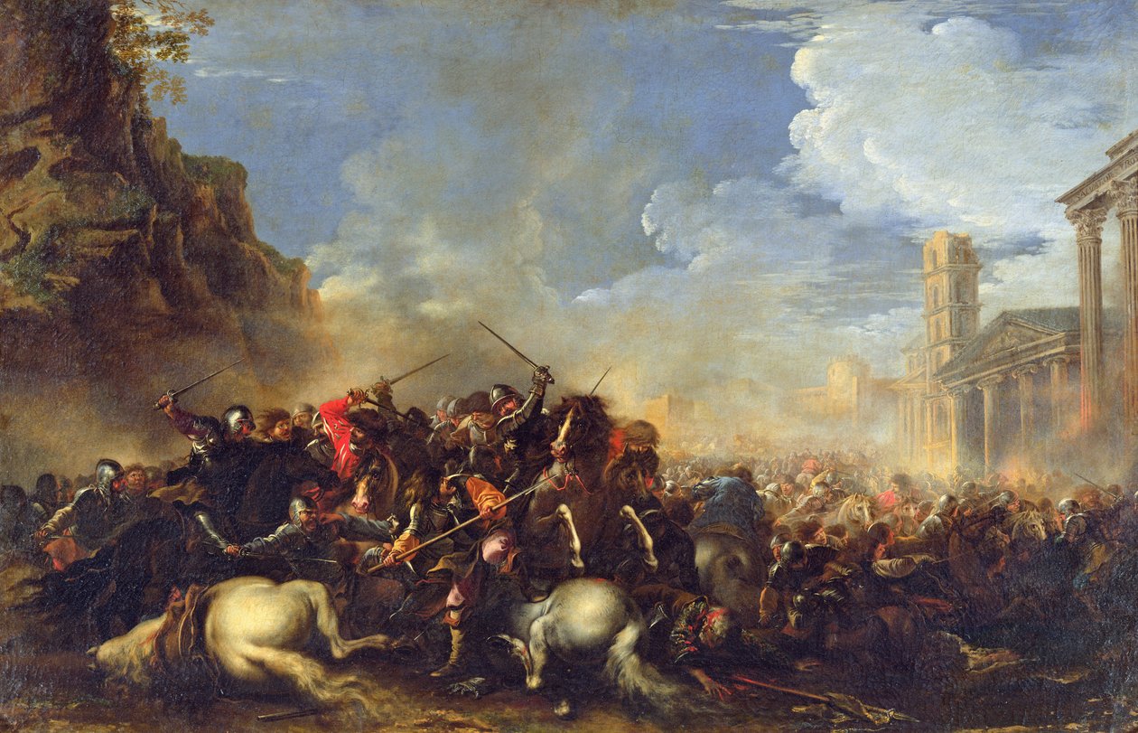 Stridsplats, ca 1641-42 av Salvator Rosa