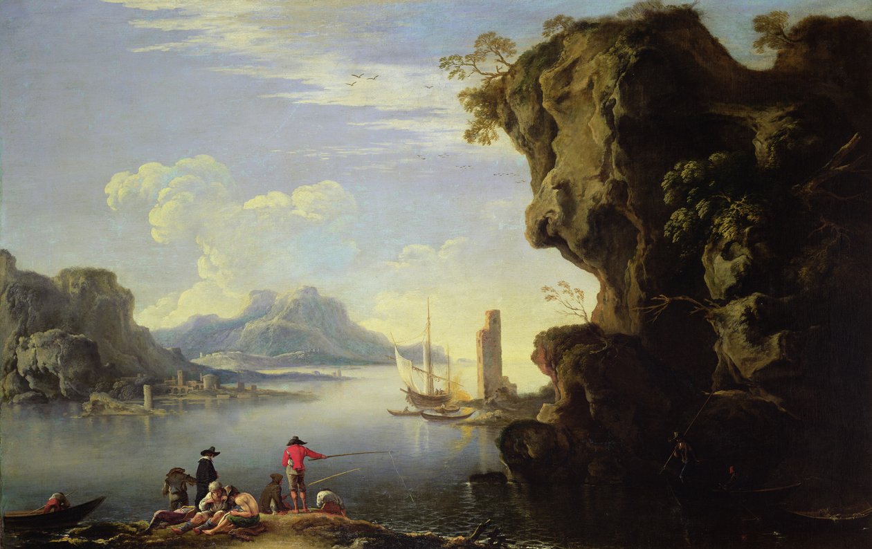 Kustscen med fiskare av Salvator Rosa