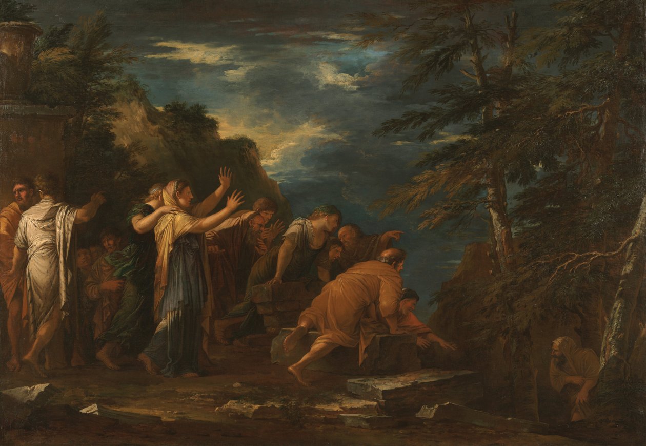 Pythagoras Emerging from the Underworld av Salvator Rosa