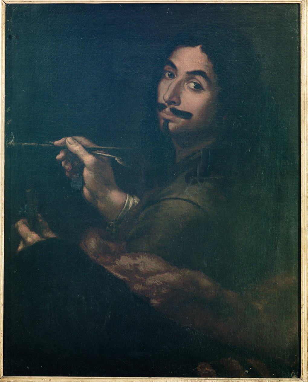 Självporträtt, ca 1642 av Salvator Rosa